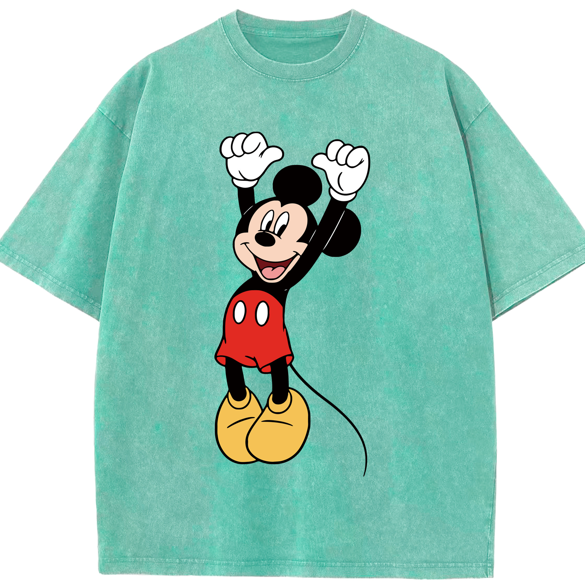 （画像用） ミッキーマウス Mickey Mouse 綿100% ヴィンテージ風 半袖Tシャツ（フロントプリント）